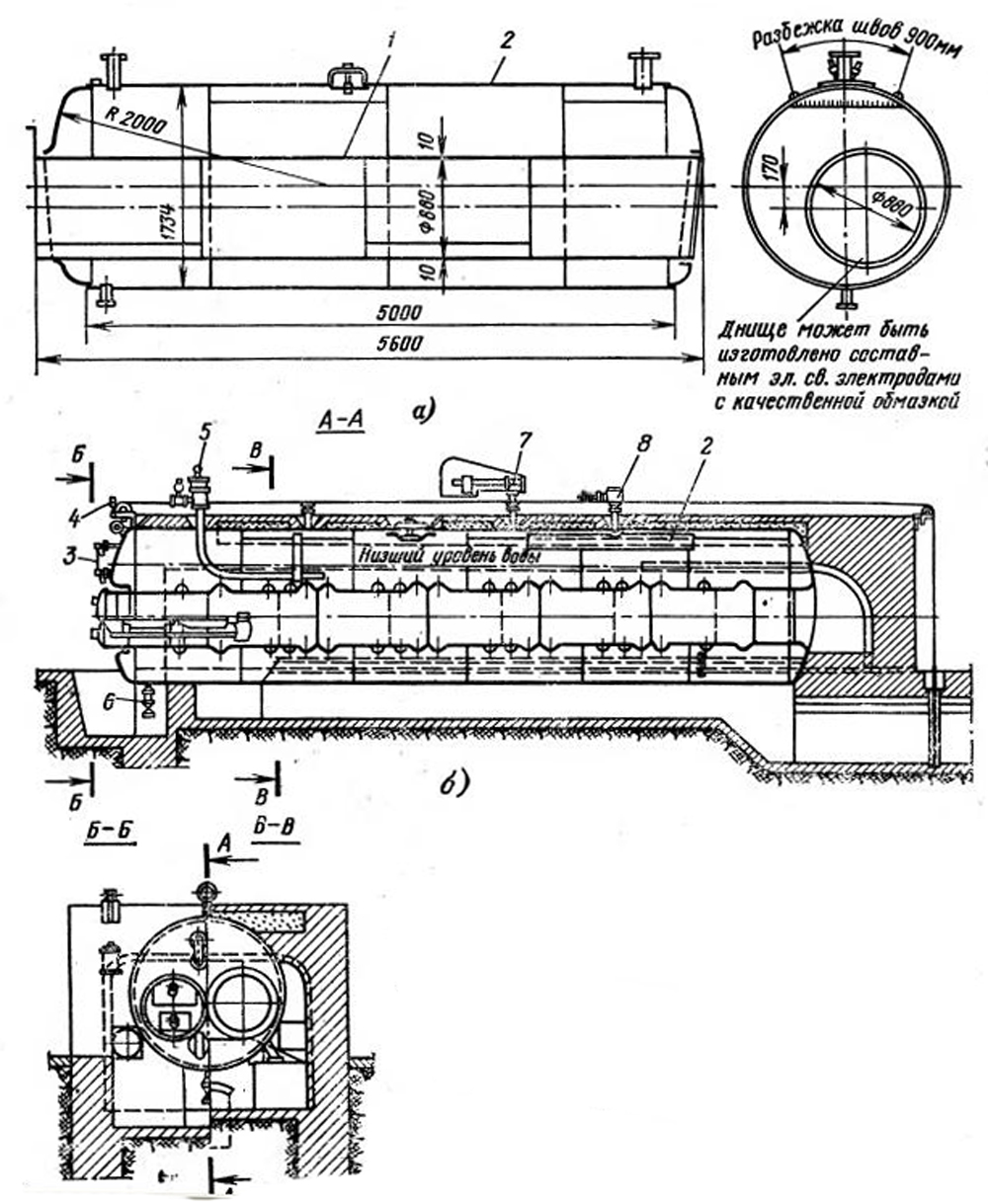Вертикальный цилиндрический котел с топкой для твердых топлив Вертикальный цилиндрический котел